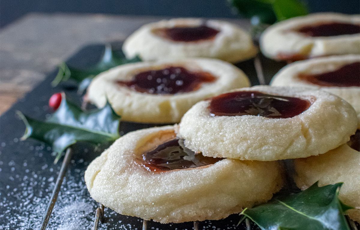 Shortbread with Jam-filled Thumbprints