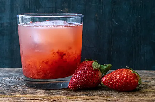 Strawberry Rose & Rhubarb Sake Cocktail