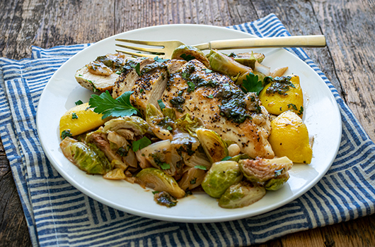 Lemon Chicken and Brussels Sprouts