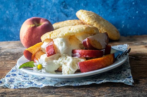 Peach Cornmeal Shortcakes