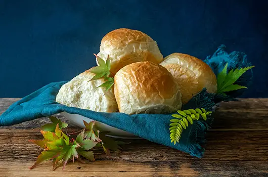 Easy Dinner Rolls in a basket