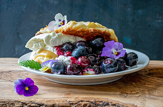 Blueberry Shortcakes with Grapefruit Curd