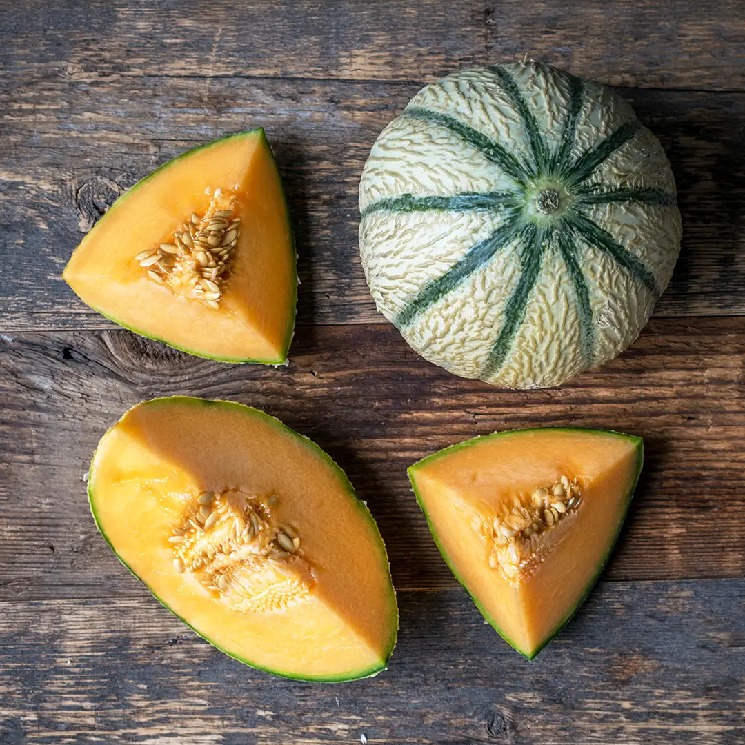 Sliced Charentais Melon, Organic produce